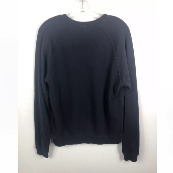 John Elliott Pique Solid Navy Blue Crewneck Sweatshirt Medium - Picture 8 of 8